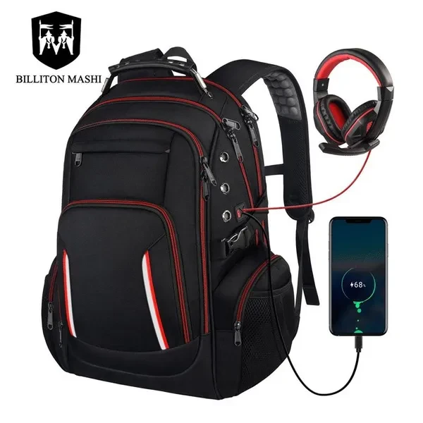 Anti-Theft Laptop Backpack for Business Travel, Water-Resistant Computer Bag with USB Charging Port